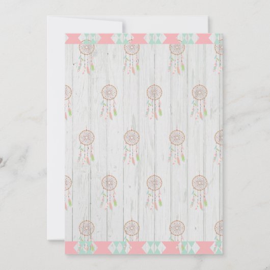 Rustieke Boho Stam Vier Wild  4de Verjaardag Kaart (Achterkant)