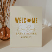 Rustieke Boho Sunshine Welkom Baby shower Reclamebord Met Voetstuk