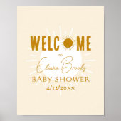 Rustieke Boho Sunshine Welkom Baby shower teken Poster (Voorkant)