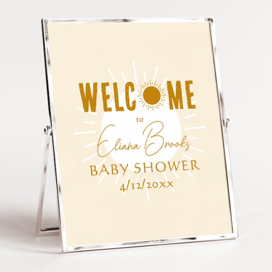 Rustieke Boho Sunshine Welkom Baby shower teken Poster