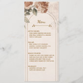 Rustieke Boho Terracotta Bloem Bruiloftsmenu | Menu (Voorkant)