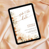 Rustieke Boho Terracotta Bloemen QR Code Trouwen Save The Date