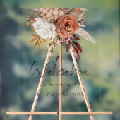 Rustieke Boho Terracotta Bloemen Welkom Bij Trouwe Acryl Bord (Neutraal)