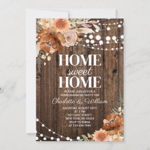 Rustieke Boho Terracotta Bloemrijke Thuis is Waar  Kaart