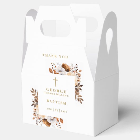 Rustieke Boho Terracotta Botanische Bloemendoop Bedankdoosjes (Geopend)