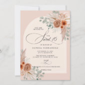 Rustieke Boho Terracotta Pampas Sweet 16 Kaart (Voorkant)