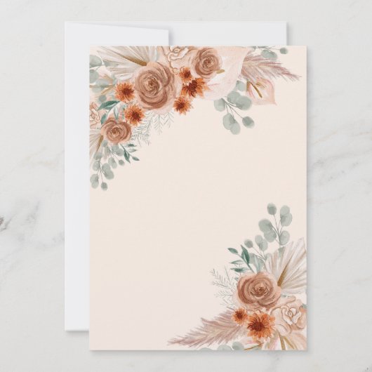 Rustieke Boho Terracotta Pampas Sweet 16 Kaart (Achterkant)