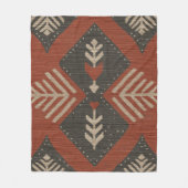 Rustieke Boho Terracotta Print Fleece Deken (Voorkant)