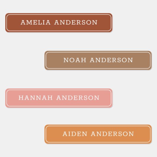 Rustieke Boho Terracotta Waterdichte Naamlabel Labels (Groep)