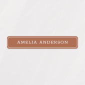 Rustieke Boho Terracotta Waterdichte Naamlabel Labels (Design 1)