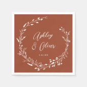 Rustieke Boho Terracotta Wildflower Bloemen Bruilo Servet (Voorkant)