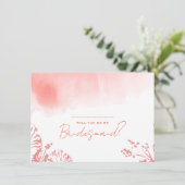 Rustieke Boho Terracotta zal je mijn bruidsmeisje  Kaart (Staand voorkant)