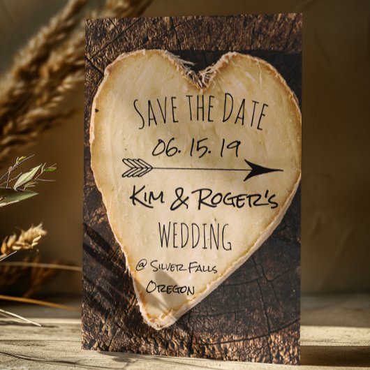 Rustieke Boho Tree Trunk Save The Date