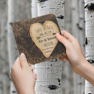 Rustieke Boho Tree Trunk Save The Date
