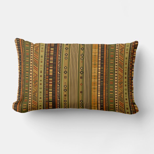 Rustieke Boho Tribal Stripes Kussen (Voorkant)