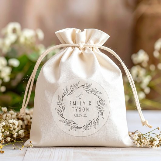 Rustieke Boho Trouw ID1109 Ronde Sticker