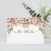 Rustieke Boho Trouwdetails Insteekkaart RSVP Kaartje (Staand voorkant)