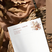 Rustieke Boho tuin bloemen bruiloft retour adres Etiket