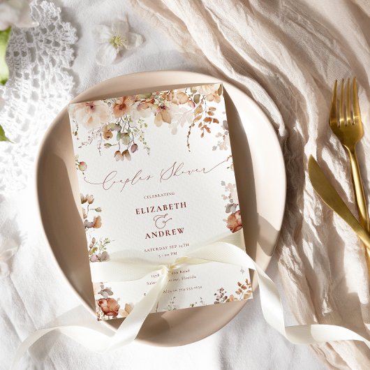 Rustieke Boho tuin bloemen paren douche Kaart