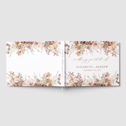 Rustieke Boho Tuin Bloemen Trouwen Gastenboek (Volledig)