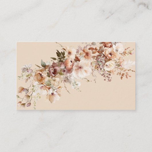 Rustieke Boho Tuin Bloemen Trouwwebsite Informatiekaartje (Achterkant)