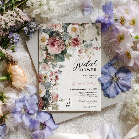 Rustieke boho tuin bloementuin vrijgezellenfeest kaart