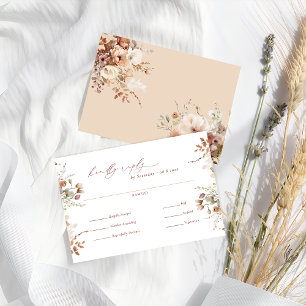 Rustieke Boho Tuin Bruiloft Maaltijd Keuze RSVP Ka Kaartje