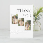 Rustieke Boho Typografie Bruidsuitnodiging Foto Bedankkaart (Staand voorkant)