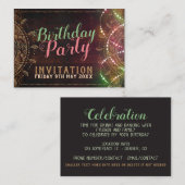 Rustieke Boho Verjaardagsfeest Mini Uitnodiging Ka (Voorkant / Achterkant)