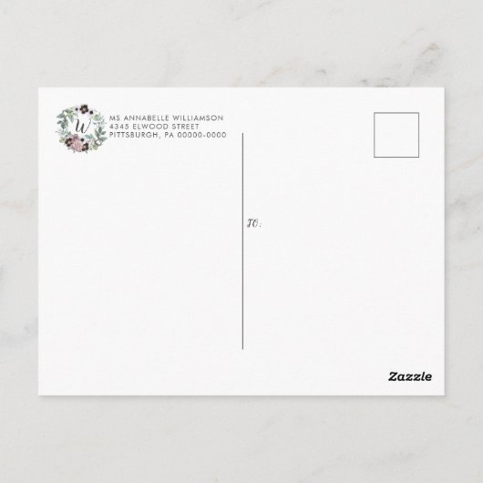 Rustieke Boho Virtuele Bruidsuitnodiging Briefkaart (Achterkant)