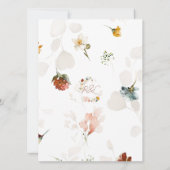 Rustieke Boho Waterverf Bloem Bruiloft Uitnodiging (Achterkant)