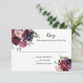 Rustieke Boho Waterverf Bloem-RSVP RSVP Kaartje (Staand voorkant)