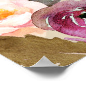 Rustieke Boho Waterverf Bloemen Trouwbord Poster (Hoek)