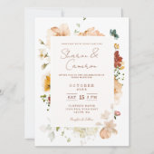 Rustieke Boho Waterverf Bloementuin Bruiloft (Voorkant)
