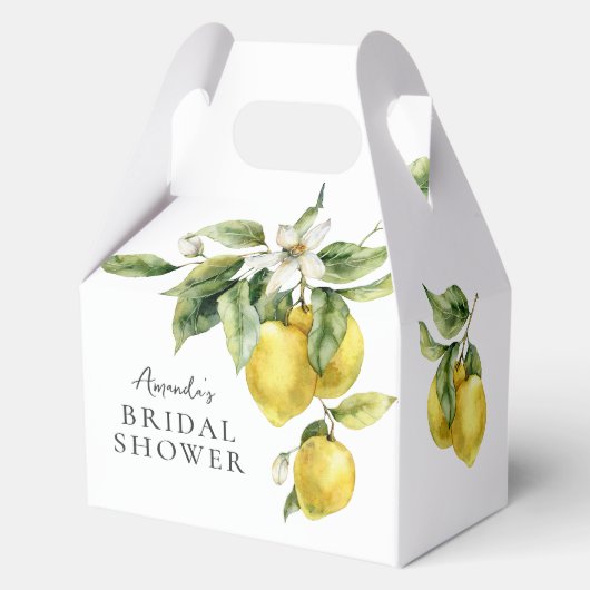 Rustieke Boho Waterverf Citroenen Bruidsuitnodigin Bedankdoosjes (Achterkant)