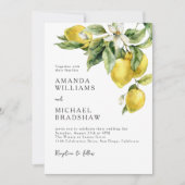 Rustieke Boho Waterverf Citroenen Citrus Bruiloft Kaart (Voorkant)