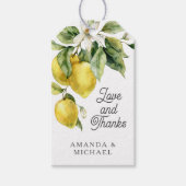 Rustieke Boho Waterverf Citroenen Citrus Dank u Cadeaulabel (Voorkant)