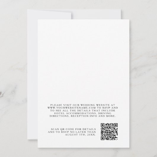 Rustieke Boho Waterverf Citrusvruchten Bruiloft Kaart (Achterkant)