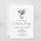 Rustieke Boho Waterverf Dennen Krans Kerstfeest Kaart (Voorkant)