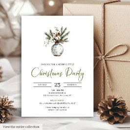 Rustieke Boho Waterverf Dennen Krans Kerstfeest Kaart