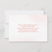 Rustieke Boho Waterverf Foliage Terracotta bruilof Bedankkaart (Achterkant)