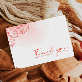 Rustieke Boho Waterverf Foliage Terracotta bruilof Bedankkaart