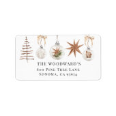 Rustieke Boho Waterverf Kerst Etiket (Voorkant)