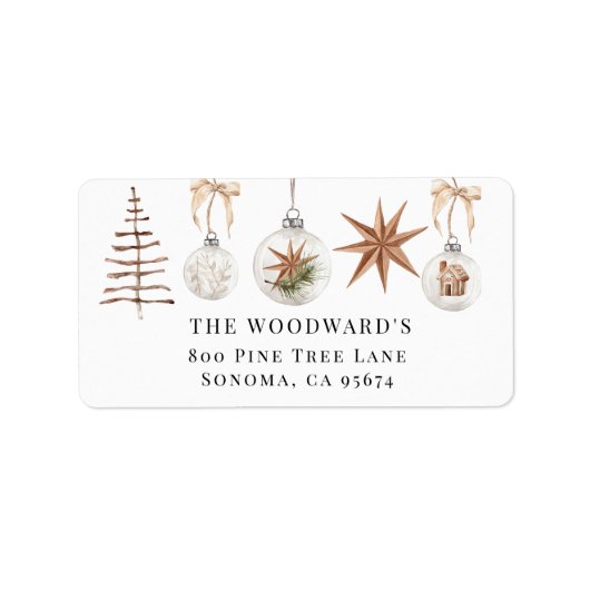 Rustieke Boho Waterverf Kerst Etiket (Voorkant)
