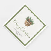Rustieke Boho Waterverf Kerstboom Festive Servet (Hoek)