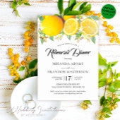 Rustieke Boho Waterverf Lemon Repetitie Diner Kaart