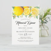 Rustieke Boho Waterverf Lemon Repetitie Diner Kaart (Staand voorkant)