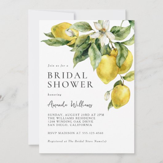 Rustieke Boho Waterverf Lemons Vrijgezellenfeest Kaart (Voorkant)