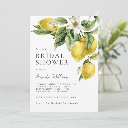 Rustieke Boho Waterverf Lemons Vrijgezellenfeest Kaart (Staand voorkant)