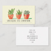 Rustieke Boho Waterverf Potted Planten Visitekaartje (Voorkant / Achterkant)